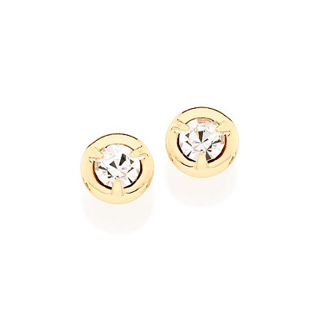BRINCO FOLHEADO A OURO COM CRISTAIS. MED 7,5MM ROMMANEL 525176