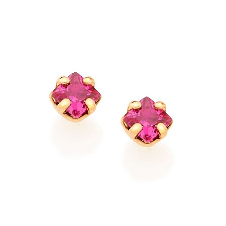 BRINCO INFANTIL FOLHEADO A OURO COM ZIRCÔNIAS COLORIDAS. MED 2MM ROMMANEL 525924
