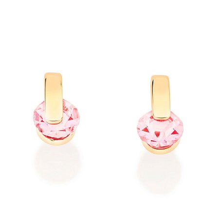 BRINCO INFANTIL FOLHEADO A OURO COM CRISTAIS COLORIDOS. MED 0,5CM ROMMANEL 523530