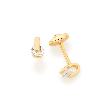 BRINCO INFANTIL FOLHEADO A OURO COM CRISTAIS COLORIDOS. MED 0,5CM ROMMANEL 523530