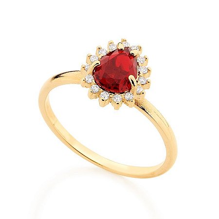 ANEL FOLHEADO A OURO COM ZIRCÔNIAS E CRISTAL ROMMANEL 511924