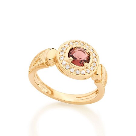 ANEL DE FORMATURA FOLHEADO A OURO COM ZIRCÔNIAS E CRISTAL ROMMANEL 511754