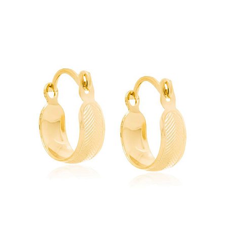 ARGOLA FOLHEADO A OURO COM TRABALHOS EM RISCOS. MED 1,1CM ROMMANEL 524032