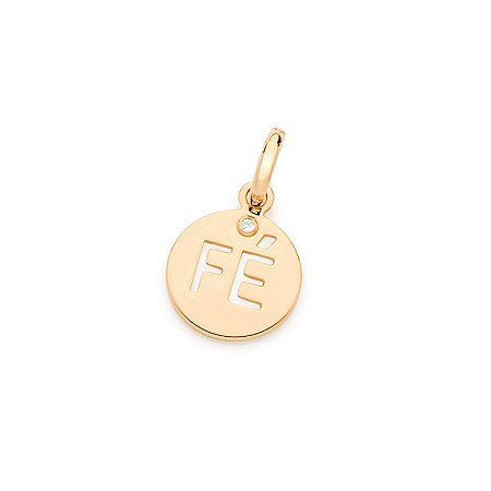 PINGENTE FÉ FOLHEADO A OURO. MED 2CM ROMMANEL 542136