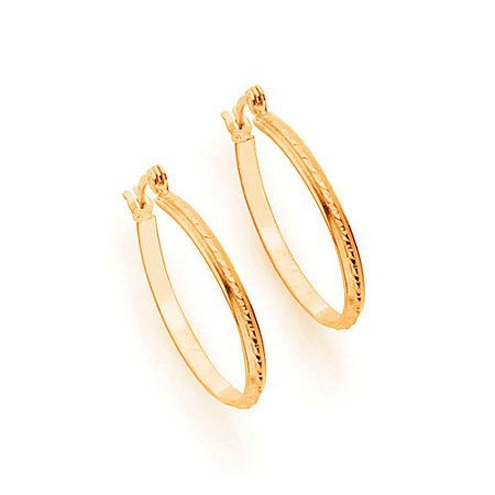 ARGOLA FOLHEADO A OURO ARO TRABALHADO. MED 2,9CM ROMMANEL 524371