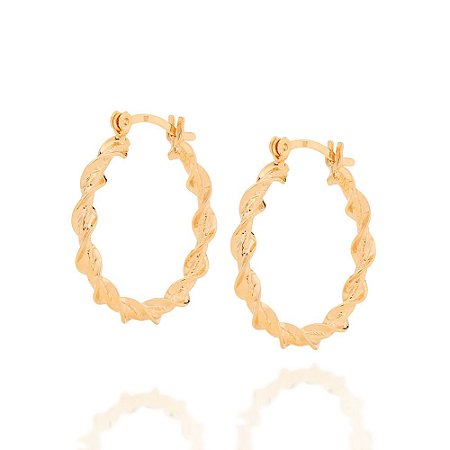 ARGOLA FOLHEADO A OURO ARO TORCIDO. MED 2,6CM ROMMANEL 526473