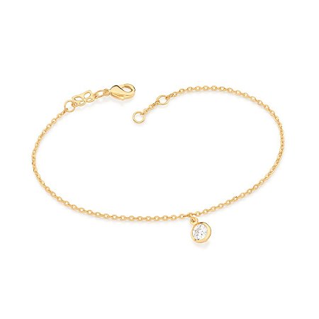 PULSEIRA FOLHEADO A OURO COM ZIRCÔNIA PENDURADA. MED 19CM ROMMANEL 551768