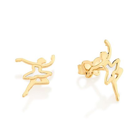 BRINCO BAILARINA FOLHEADO A OURO COM APLICAÇÃO DE RHODIUM. MED 1,5CM ROMMANEL 526603
