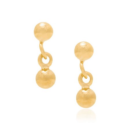 BRINCO INFANTIL FOLHEADO A OURO BASE COM BOLA LISA. MED 1CM ROMMANEL 523229