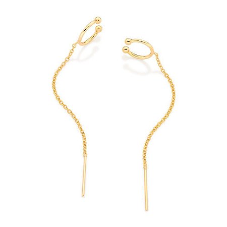 EAR CUFF FOLHEADO A OURO COM PIERCING DE PRESSÃO. MED 7CM ROMMANEL 526911