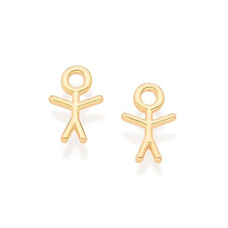 BRINCO FOLHEADO A OURO MENINO PALITO. MED 1CM ROMMANEL 526915