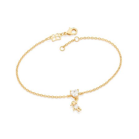PULSEIRA FOLHEADO A OURO MENINO PENDURADO. MED 19CM ROMMANEL 552003