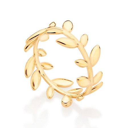 ANEL FOLHEADO A OURO FOLHAS ROMMANEL 513207