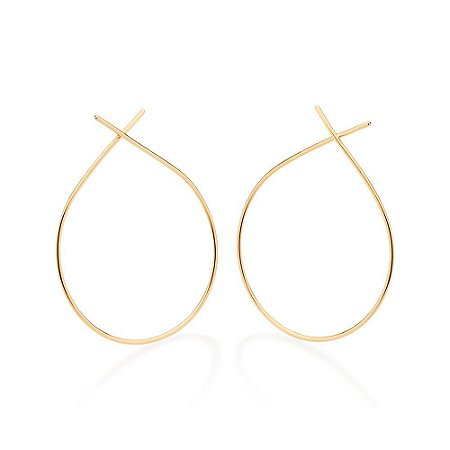 MAXI BRINCO GOTA FOLHEADO A OURO. MED 5,5CM ROMMANEL 526933