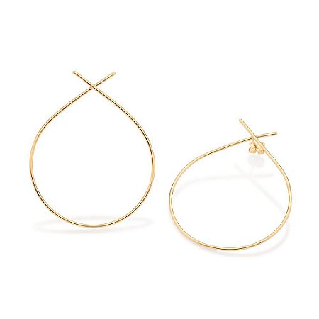 MAXI BRINCO GOTA FOLHEADO A OURO. MED 5,5CM ROMMANEL 526933