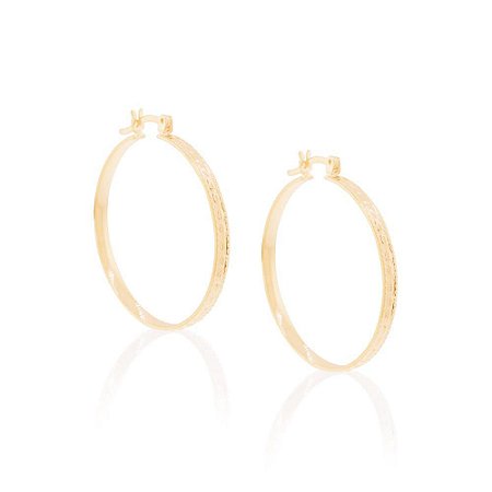 ARGOLA FOLHEADO A OURO COM ARO TRABALHADO. MED 3,2CM ROMMANEL 522907