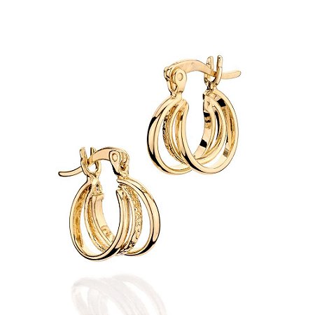 ARGOLA ARO TRIPLO FOLHEADO A OURO. MED 1CM ROMMANEL 523646