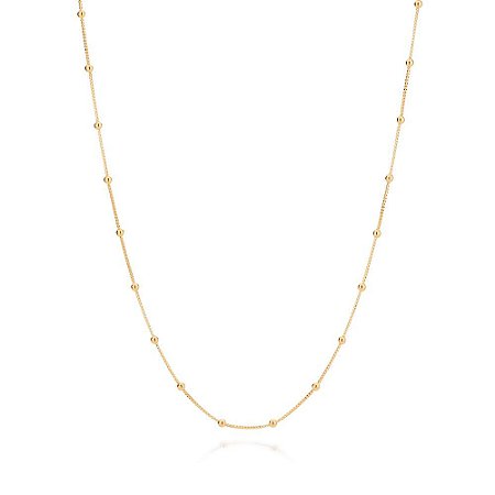 COLAR FOLHEADO A OURO BOLAS DE 2,50MM. MED 80CM ROMMANEL 531717
