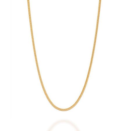 CORRENTE FOLHEADO A OURO FIO RABO DE RATO. MED 42CM ROMMANEL 530542