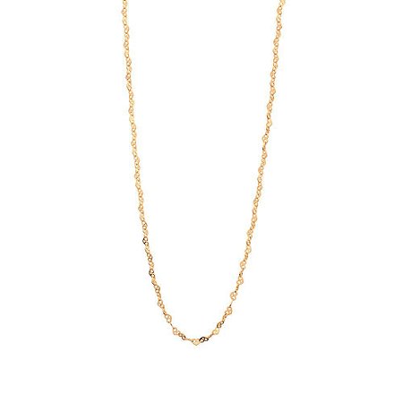 CORRENTE FOLHEADO A OURO FIO CORAÇÕES ENTRELAÇADOS. MED 60CM ROMMANEL 531473