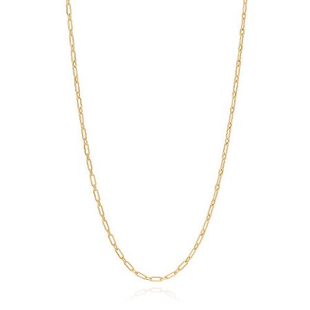 CORDÃO MASCULINO FOLHEADO A OURO ELO CADEADO. MED 70CM ROMMANEL 532326