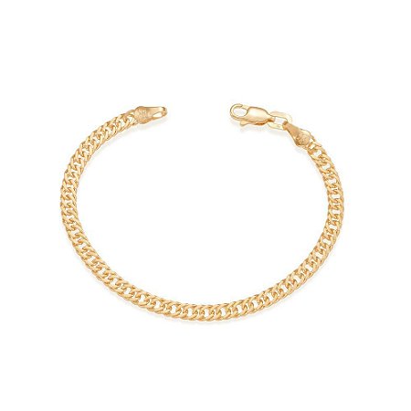 PULSEIRA MASCULINA FOLHEADO A OURO FIO GRUMET. MED 18/19/20/21CM ROMMANEL 550248