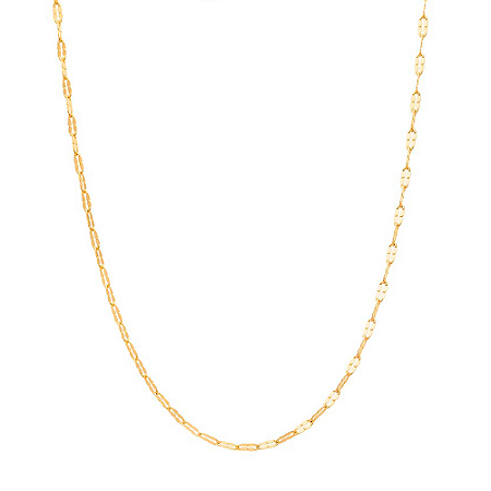 CORRENTE FOLHEADO A OURO FIO COM PEÇAS NAVETES. MED 50CM ROMMANEL 531300