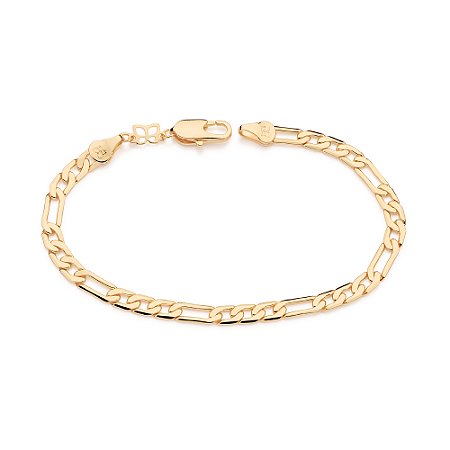 PULSEIRA MASCULINA FOLHEADO A OURO FIO DIAMANTADO 3X1. MED 19/20/21CM ROMMANEL 551102