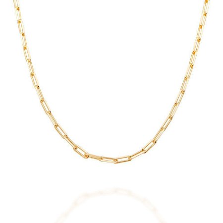 CORDÃO MASCULINO FOLHEADO A OURO ELO CADEADO. MED 50CM ROMMANEL 532101