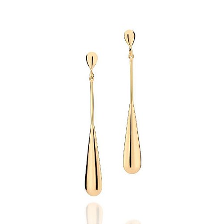 BRINCO GOTA FOLHEADO A OURO. MED 5,7CM ROMMANEL 526966