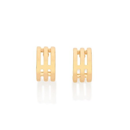 ARGOLA TRIPLA FOLHEADO A OURO. MED 1,2CM ROMMANEL 526971
