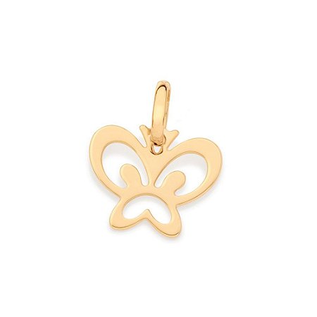 PINGENTE FOLHEADO A OURO BORBOLETA. MED 1,8CM ROMMANEL 542632