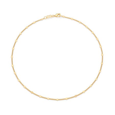 GARGANTILHA INFANTIL FOLHEADO A OURO ELO GRUMET. MED 35CM ROMMANEL 532346