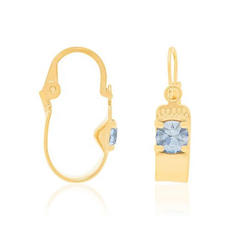 ARGOLA INFANTIL FOLHEADO A OURO COM CRISTAIS. MED 1,7CM ROMMANEL 522404