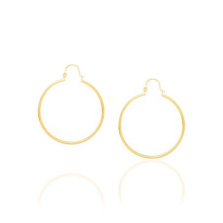 ARGOLA FOLHEADO A OURO ARO LISO. MED 3,5CM ROMMANEL 520281