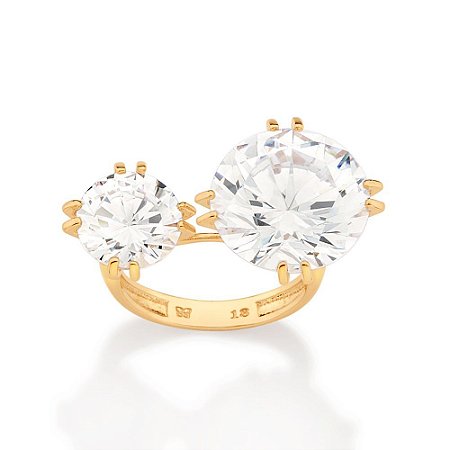 MAXI ANEL FOLHEADO A OURO COM ZIRCÔNIAS ROMMANEL 513260