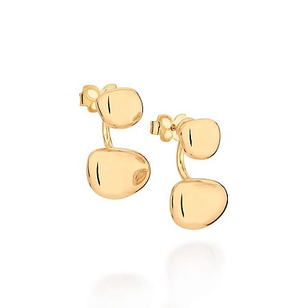 EAR JACKET FOLHEADO A OURO FORMATO OVAL. MED 2CM ROMMANEL 526994