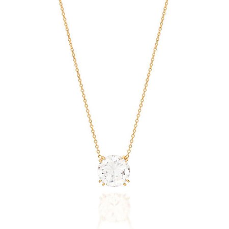 GARGANTILHA FOLHEADO A OURO COM ZIRCÔNIA. MED 50CM ROMMANEL 532357