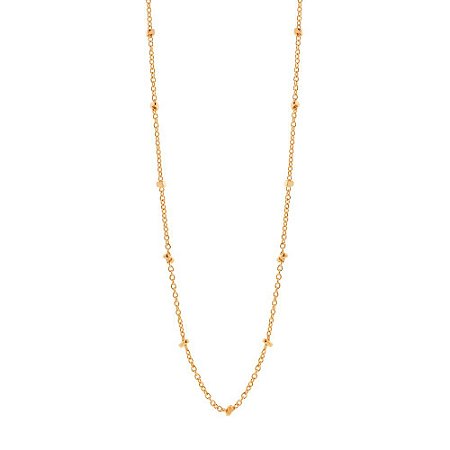 COLAR FOLHEADO A OURO COM PEQUENOS CUBOS. MED 80CM ROMMANEL 531672