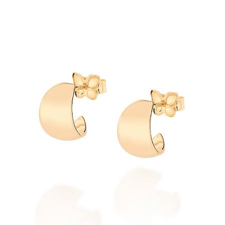 ARGOLA FOLHEADO A OURO ARO LISO. MED 1CM ROMMANEL 527031