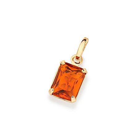 PINGENTE RETANGULAR FOLHEADO A OURO COM CRISTAL COLORIDO. MED 1,5CM ROMMANEL 542635
