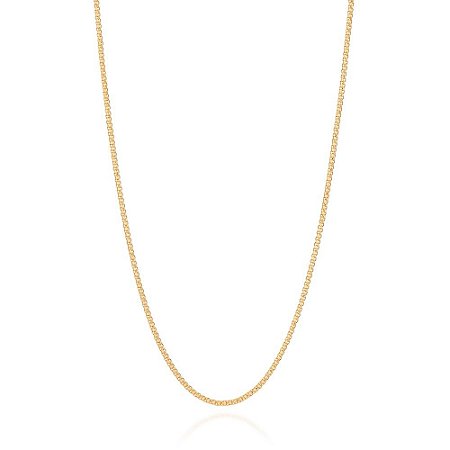 CORRENTE FOLHEADO A OURO ELO BATIDO DIAMANTADO. MED 42CM ROMMANEL 532393