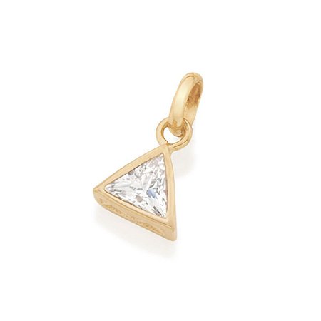 PINGENTE TRIANGULAR FOLHEADO A OURO COM ZIRCÔNIA. MED 0,80CM ROMMANEL 542148