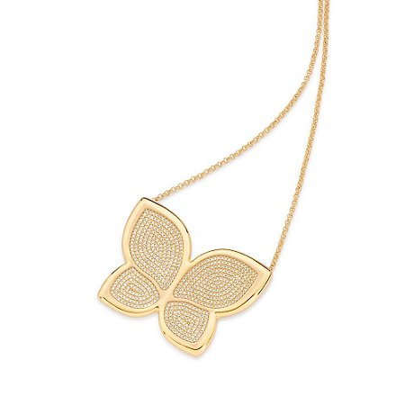 MAX GARGANTILHA BORBOLETA FOLHEADO A OURO COM ZIRCÔNIAS. MED 50CM ROMMANEL 532430