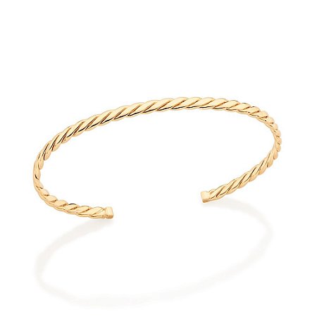 BRACELETE UNISSEX FOLHEADO A OURO ARO TORCIDO. MED 7,3CM ROMMANEL 552054