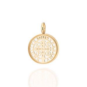 PINGENTE FOLHEADO A OURO CRUZ DE SÃO BENTO. MED 2,7CM ROMMANEL 542684