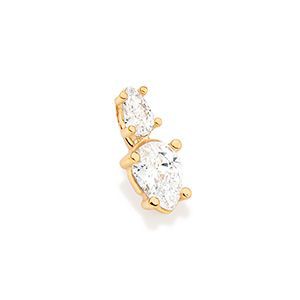 PINGENTE GOTA FOLHEADO A OURO COM ZIRCÔNIAS. MED 1,3CM ROMMANEL 542679