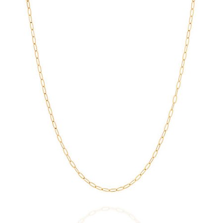 CORDÃO UNISSEX FOLHEADO A OURO ELO CADEADO OVAL. MED 70CM ROMMANEL 532387