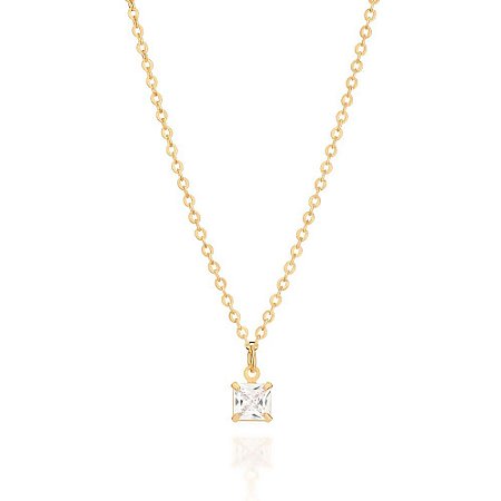 GARGANTILHA MÊS DE ABRIL FOLHEADO A OURO COM ZIRCÔNIA BRANCO. MED 50CM ROMMANEL 532394