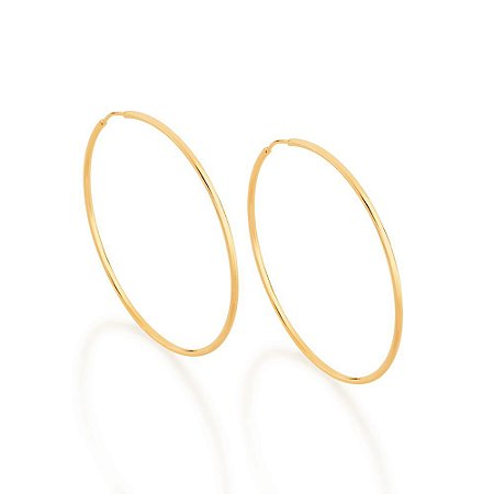 ARGOLA ARO FINO FOLHEADO A OURO. MED 5CM ROMMANEL 522014